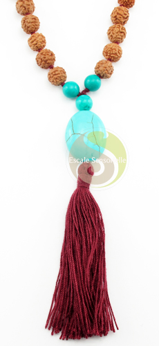 Pendentif turquoise rudraksha Escale Sensorielle